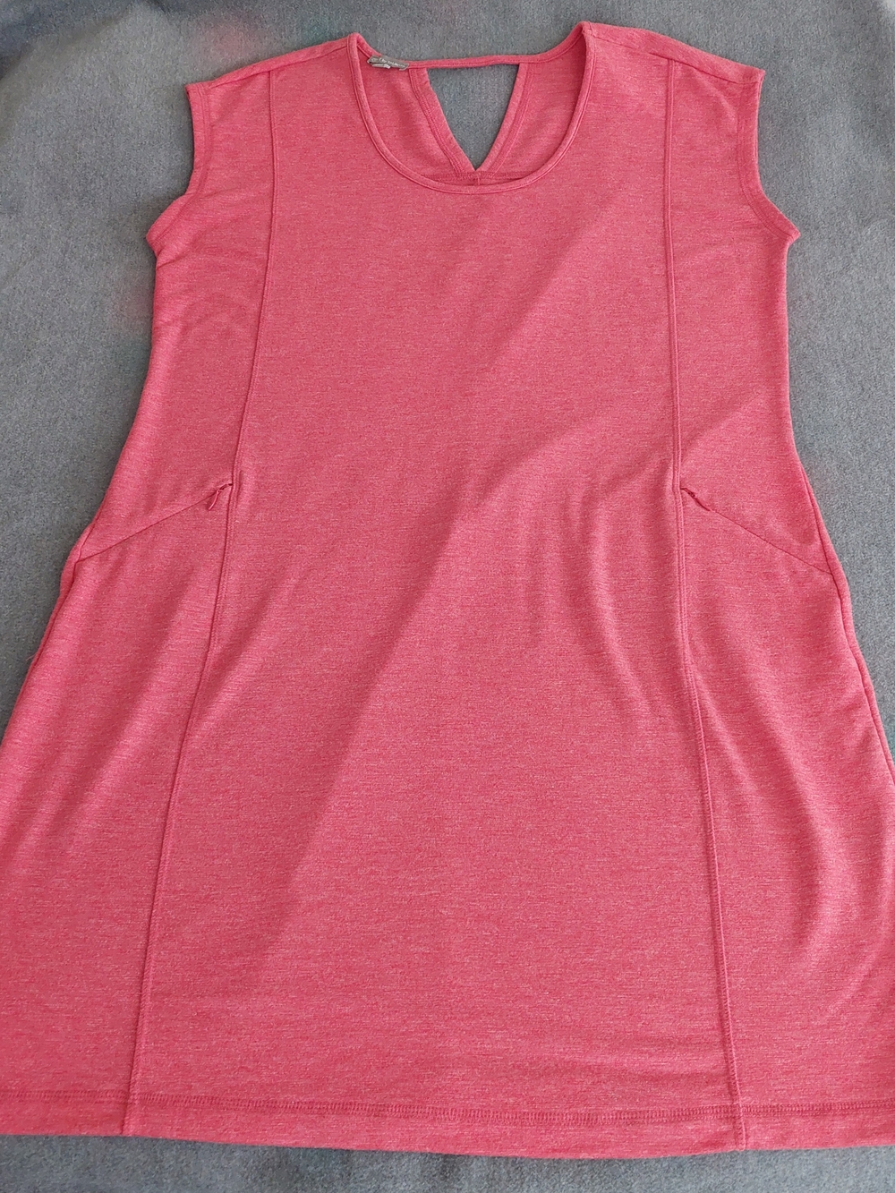 T by Talbots Women’s 1X Plus Red Heathered Active Dress Sleeveless Athleisure